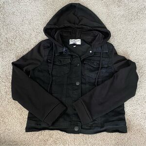 Wallflower Women's Black Denim Hooded Jacket